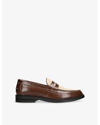 Duke & Dexter - Wilde Rattan And Leather Loafers - Lyst
