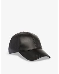 Prada - Logo-Plaque Leather Baseball Cap - Lyst