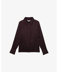 Reiss - Ameira Concealed-Placket Long-Sleeve Silk Shirt - Lyst
