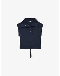 Reiss - Phoebe Funnel-Neck Jersey Top - Lyst