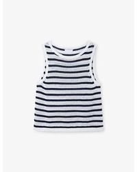 The White Company - Striped Knitted Linen Tank Top - Lyst