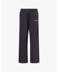 Sporty & Rich - Logo-Embroidered Wide-Leg Cotton-Jersey Jogging Bottoms - Lyst