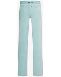 Juicy Couture - Del Ray Straight-leg Mid-rise Velour jogging Botto - Lyst