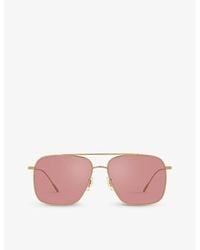 Oliver Peoples - Ov1320st Dresner Aviator-frame Tinted-lens Metal Sunglasses - Lyst