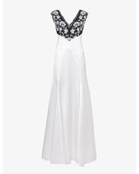 Huishan Zhang - Yvonne Bead-embellished Wool-blend Gown - Lyst