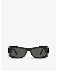Versace - Ve4446 Branded-arm Rectangle-frame Acetate Sunglasses - Lyst