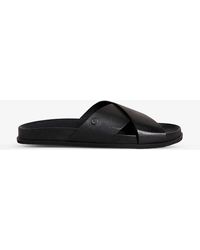 Ted Baker Oscarr Cross Front Leather Sandals in Black for Men | Lyst