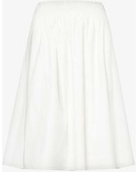 Reformation - Dove High-rise Stretch Organic-cotton Midi Skirt - Lyst