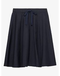 Prada - Gathered Light Mohair Wool Midi Skirt - Lyst
