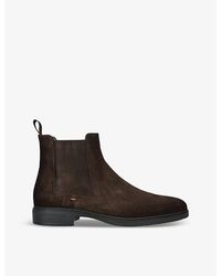Santoni - Easy Flat Suede Chelsea Boots - Lyst