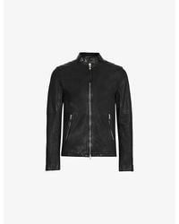 AllSaints - Cora Regular-Fit Snapback-Collar Leather Jacket - Lyst