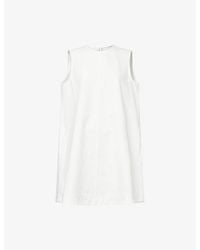 Stella McCartney - Sleeveless A-Line Mini Denim Dress - Lyst