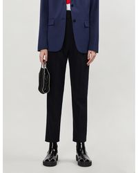 Sandro High-rise Woven Tapered Trousers - Blue