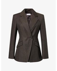 Max Mara - Denim-Look Fitted-Waist Wool Blazer - Lyst