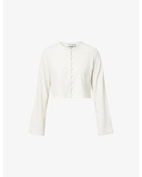 The Couture Club - Button-Through Ribbed Cotton-Jersey Top - Lyst