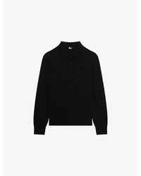The Kooples - Logo-Embroidered Polo-Collar Wool Jumper - Lyst