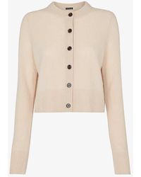 Whistles - Relaxed-fit Cropped Wool Cardigan - Lyst