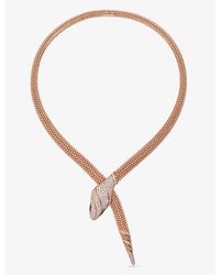 BVLGARI - Serpenti 18Ct Rose- And 3.13Ct Brilliant-Cut Diamond Necklace - Lyst