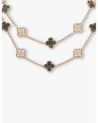 Van Cleef & Arpels - Vintage Alhambra Rose-gold, Mother Of Pearl And 4.83ct Diamond Necklace - Lyst