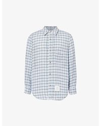 Thom Browne - Check-pattern Slip-pocket Regular-fit Cotton Shirt - Lyst
