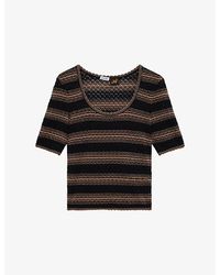 Loewe - X Paula's Ibiza Stripe-Print Short-Sleeve Knitted Cotton-Blend Jumper - Lyst