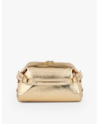 Sandro - Branded Metallic Leather Cross-Body Bag - Lyst