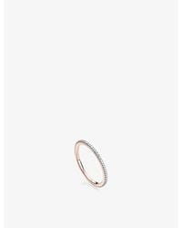 Monica Vinader - Skinny 18Ct-Plated Vermeil Sterling And 0.12 Diamond Eternity Ring - Lyst