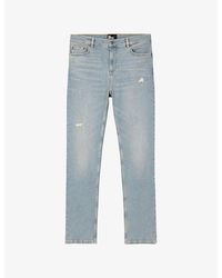 The Kooples - Distressed Slim-Fit Stretch-Denim Jeans - Lyst