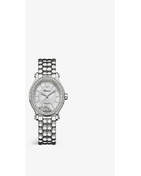 Chopard 278602-3004 Happy Sport Oval And Diamond Watch - Metallic