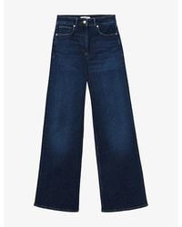 Reiss - Jas Wide-Leg High-Rise Stretch-Denim Jeans - Lyst