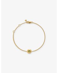 Monica Vinader - August Birthstone 18Ct Vermeil-Plated Sterling And Peridot Bracelet - Lyst