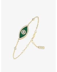Messika - Lucky Eye 18Ct- Malachite And 0.32Ct Diamond Bracelet - Lyst