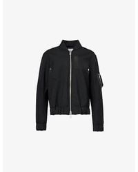 Sacai - Pleat-Back Relaxed Woven Bomber Jacket - Lyst