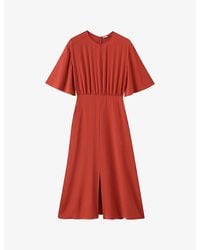 JOSEPH - Silsila Round-Neck Silk Midi Dress - Lyst