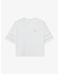 Claudie Pierlot - Oversized Branded-Tab Cotton-Jersey T-Shirt - Lyst