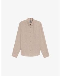 BOSS - Regular-Fit Long-Sleeve Linen Shirt - Lyst