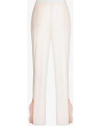 Skin - Relaxed-fit Lace-trim Organic-cotton Pyjama Trouser - Lyst