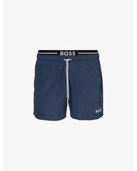 BOSS - Logo-print Regular-fit Recycled-polyester Swim Shorts X - Lyst