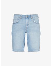 7 For All Mankind - Brand-Patch Regular-Fit Denim Shorts - Lyst