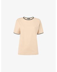 Whistles - Contrast-Piping Regular-Fit Cotton-Jersey T-Shirt - Lyst