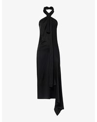 Givenchy - Lavaliere Halterneck Woven Midi Dress - Lyst
