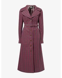 Vivienne Westwood - Liska Striped Draped Cotton Mac Coat - Lyst