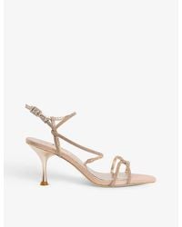 Dune - Majestys Crystal-embellished Faux-leather Heeled Sandals - Lyst