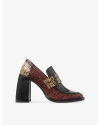 Jimmy Choo - Tylor 95 Triple Snake-Embossed Leather Loafers - Lyst