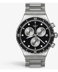Swatch Yvs487g Dark Irony Stainless-steel Quartz Watch - White