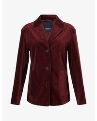 Max Mara - Maranta Rib-Knit Velvet Cotton Blazer - Lyst