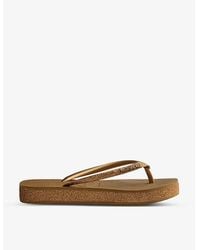 Havaianas - Slim Flatform Glitter-Strap Rubber Flip-Flops - Lyst