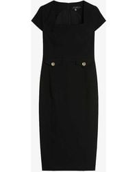 Ted Baker - Josiaad Square-neck Stretch-woven Midi Dress - Lyst