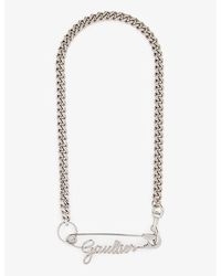 Jean Paul Gaultier - Safety Pin Brass And Bronze Necklace - Lyst