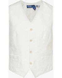 Polo Ralph Lauren - V-neck Regular-fit Linen Waistcoat - Lyst